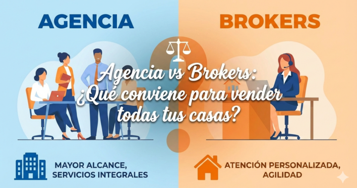 Agencia vs Brokers: ¿Qué conviene para vender todas tus casas?
